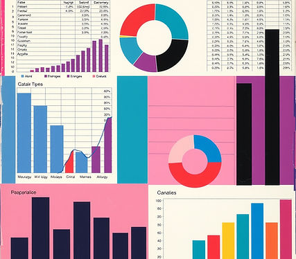 Colourful abstract of investment charts