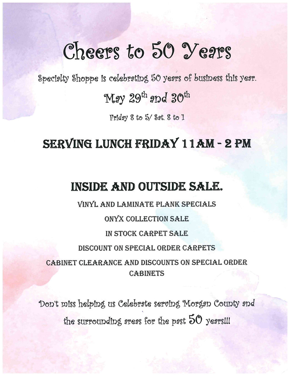 Specialty Shoppe 50 Year Celebration