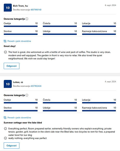 An insightful review from an Airbnb guest, highlighting the comfort and charm of Loho Apartments Mici Bled, located in the he