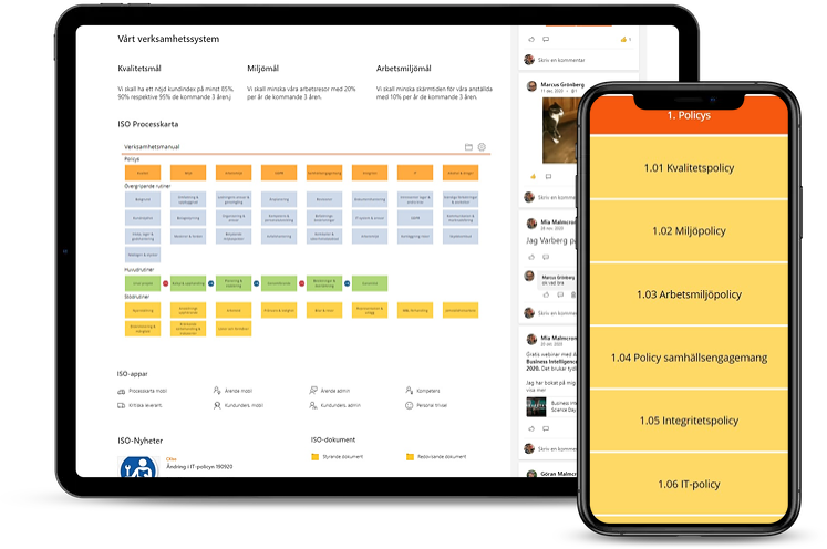 CloudXperts processkarta för webb eller mobil, byggd i PowerApps