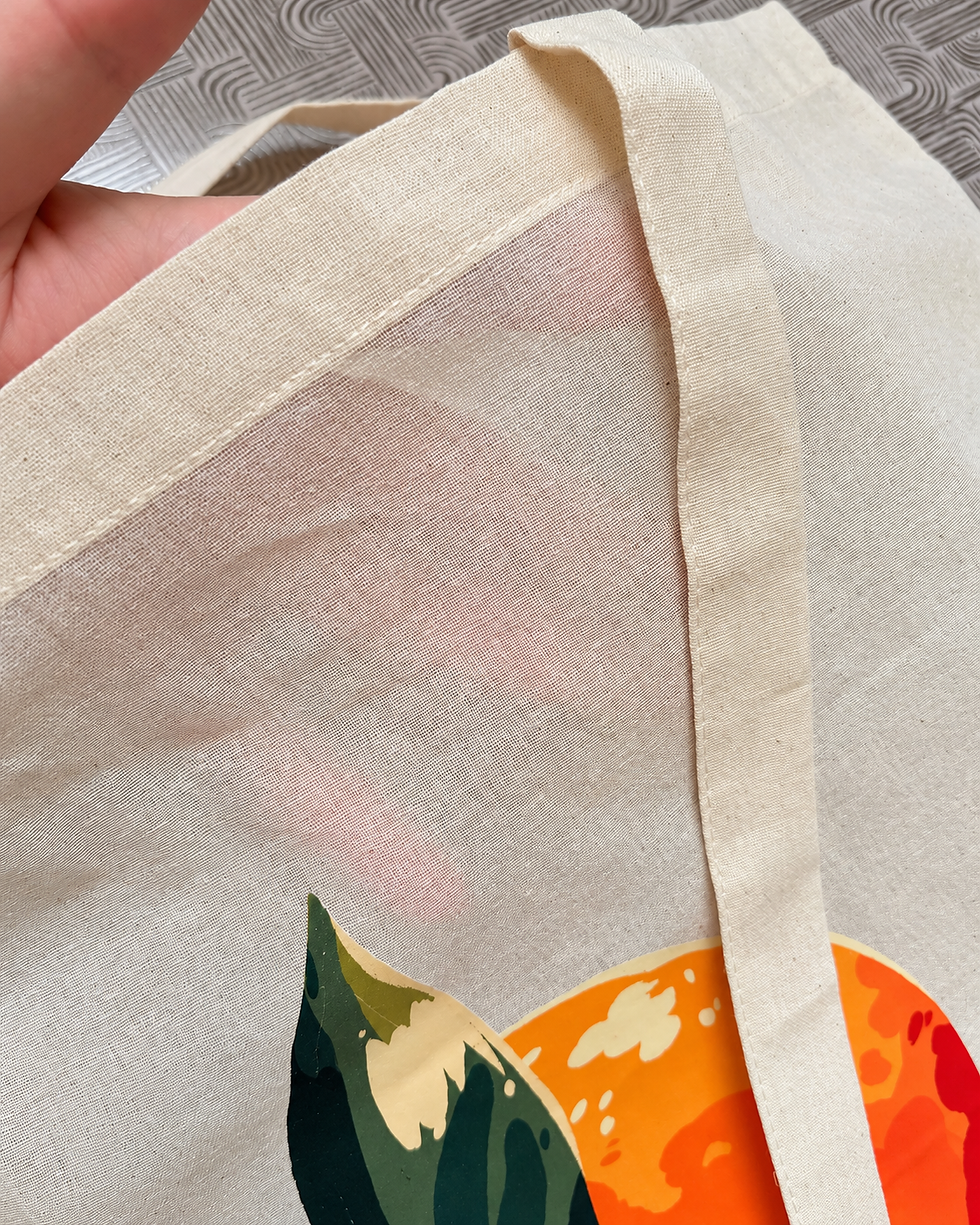 Thumbnail: Mikan Tote Bag - Japanese Citrus Blossom Design - 100% Cotton