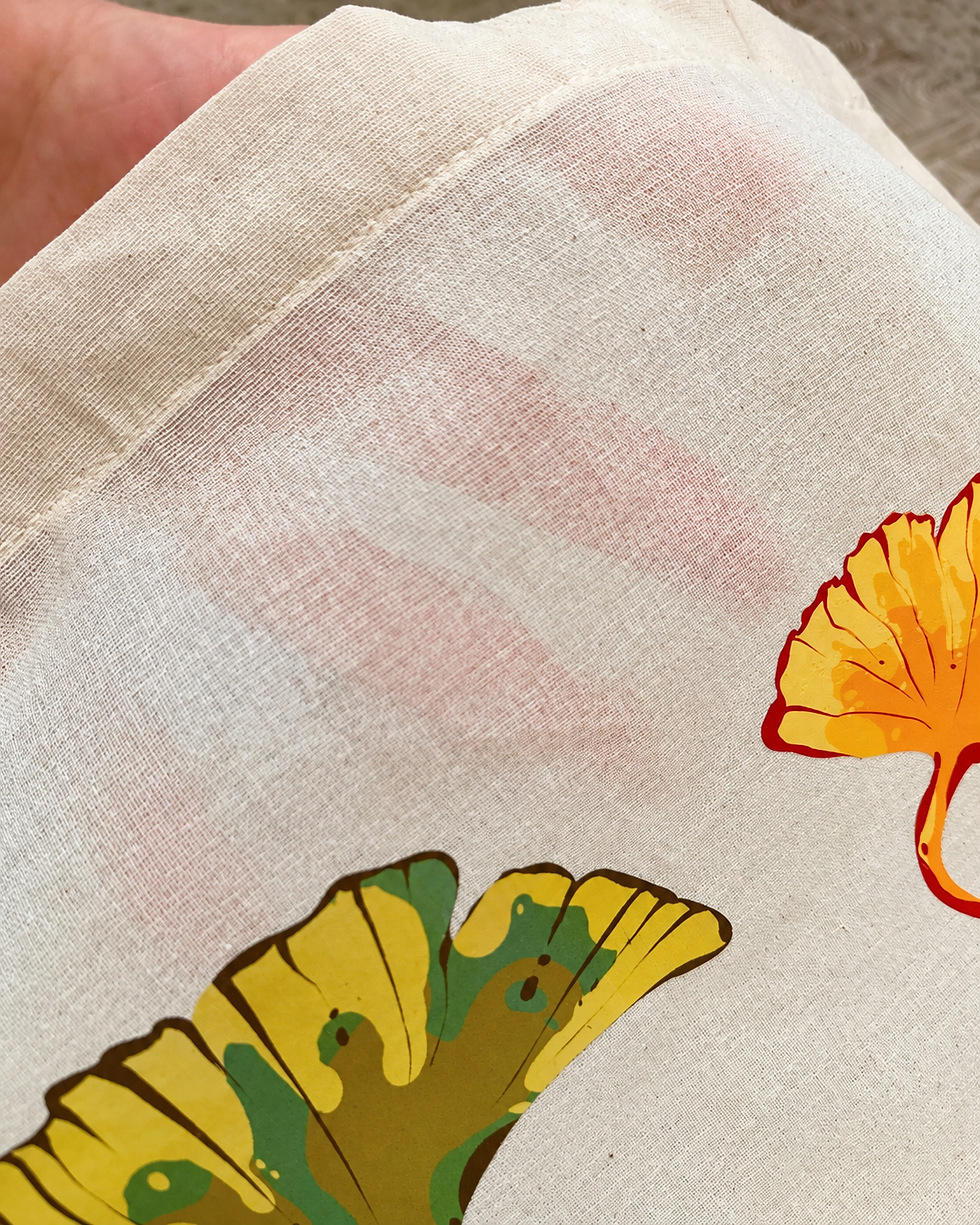 Thumbnail: Ginkgo Tote Bag - Japanese Autumn Botanical Design - 100% Cotton