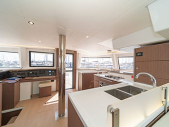 Bali 4.8 galley with abundant natural light, modern appliances, and generous counter space.