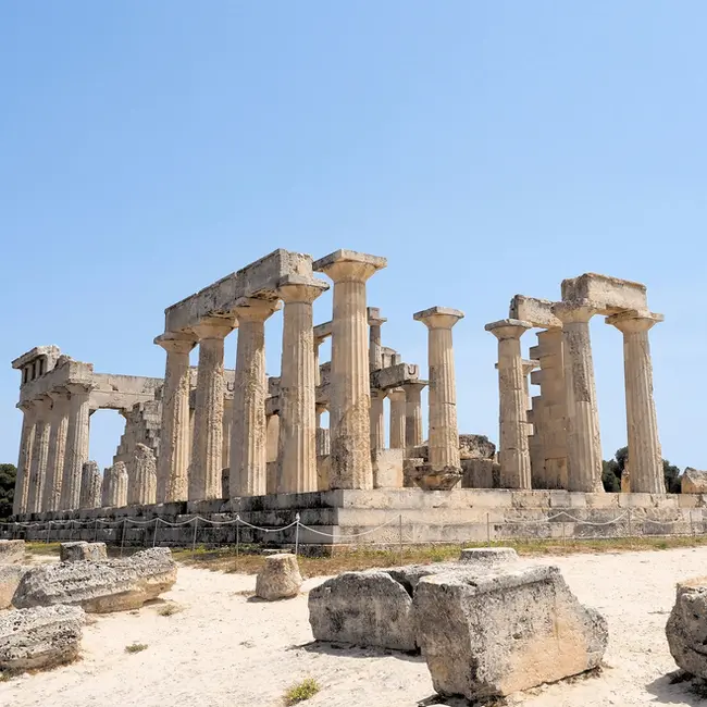 The ancient Temple of Aphaia, overlooking the Saronic Gulf – a cultural highlight of the La Dolce Vita relaxed exploration.