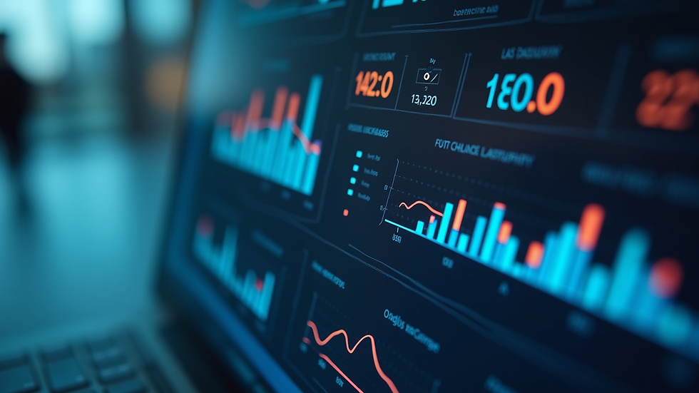 Close-up view of a digital dashboard showing change management progress metrics