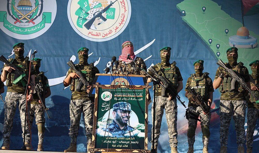 Armed militants of the Palestinian terror organization Hamas in Gaza