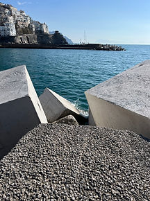 by the sea at italian Amalfi on a sunnu day