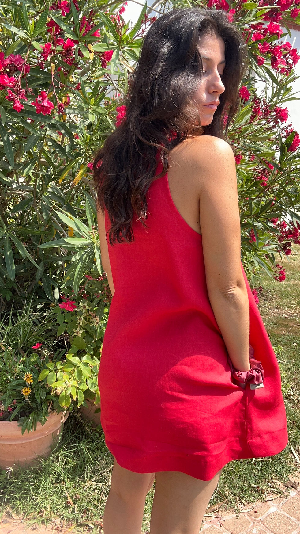 Miniature : Robe Lin Rouge