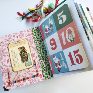 Thumbnail: Rudolph the Red Nose Reindeer Junk Journal inside cover