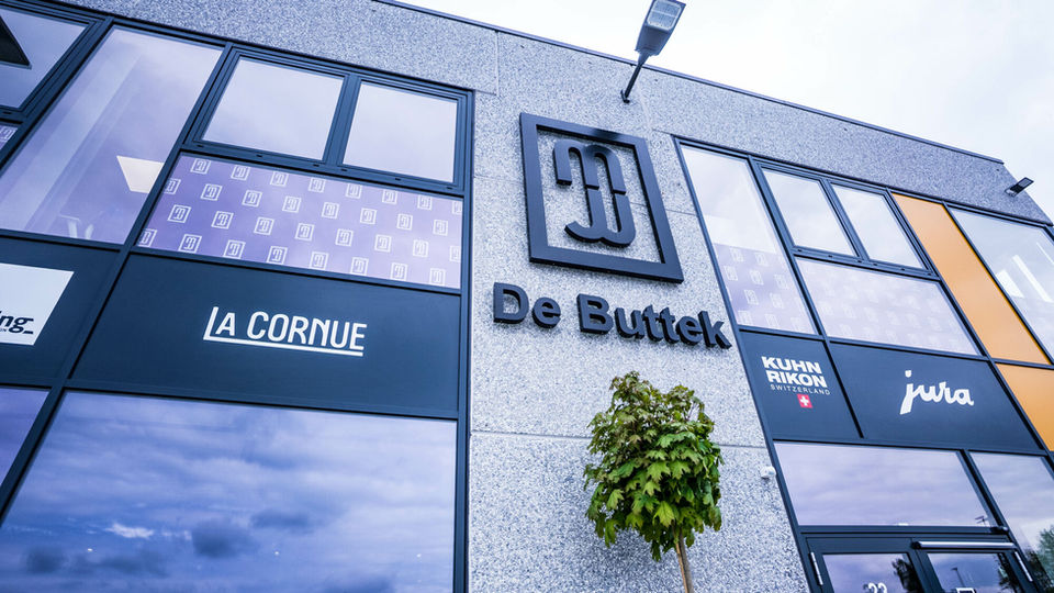 Devanture du magasin "De Buttek" à Sprinkange