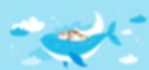 univer bébé, baleine, maison , étoiles, lune et nuages
