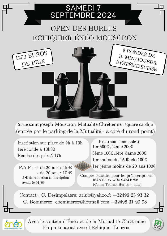 Fefb OPEN DES HURLUS - 1200 Eur de prix