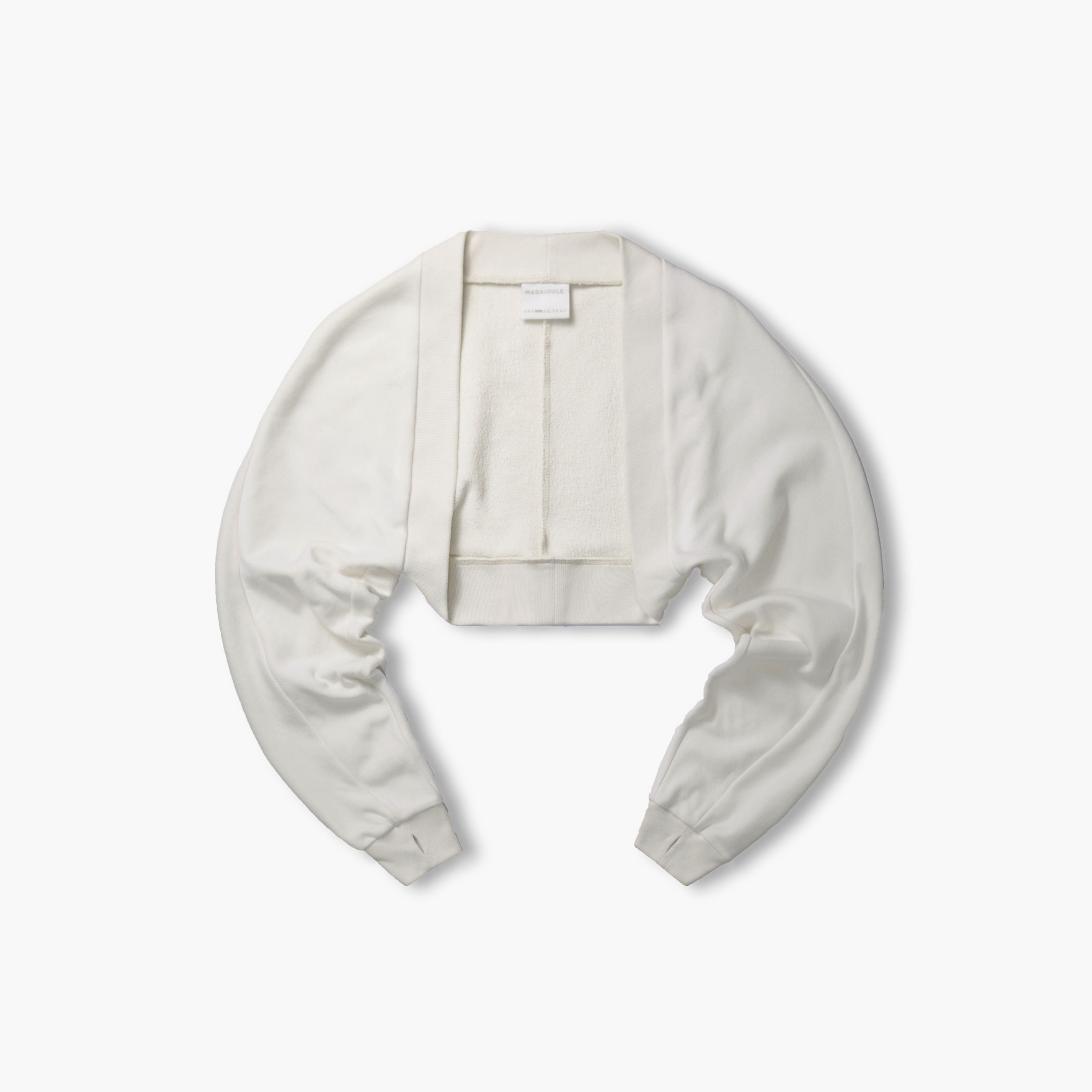 2℃ 奶油白LOGO胶印卫衣披肩开衫