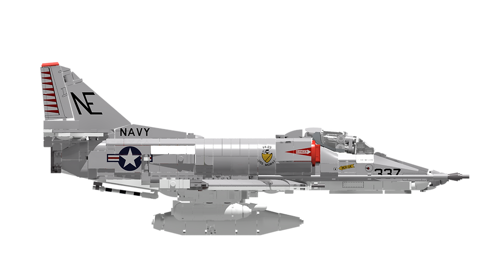 A-4 Skyhawk custom lego model VA-23 Black Knights side on