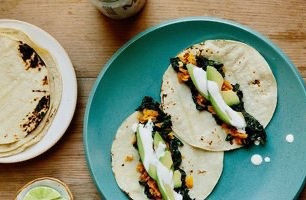 Sweet Potato + Kale + Avocado Tacos