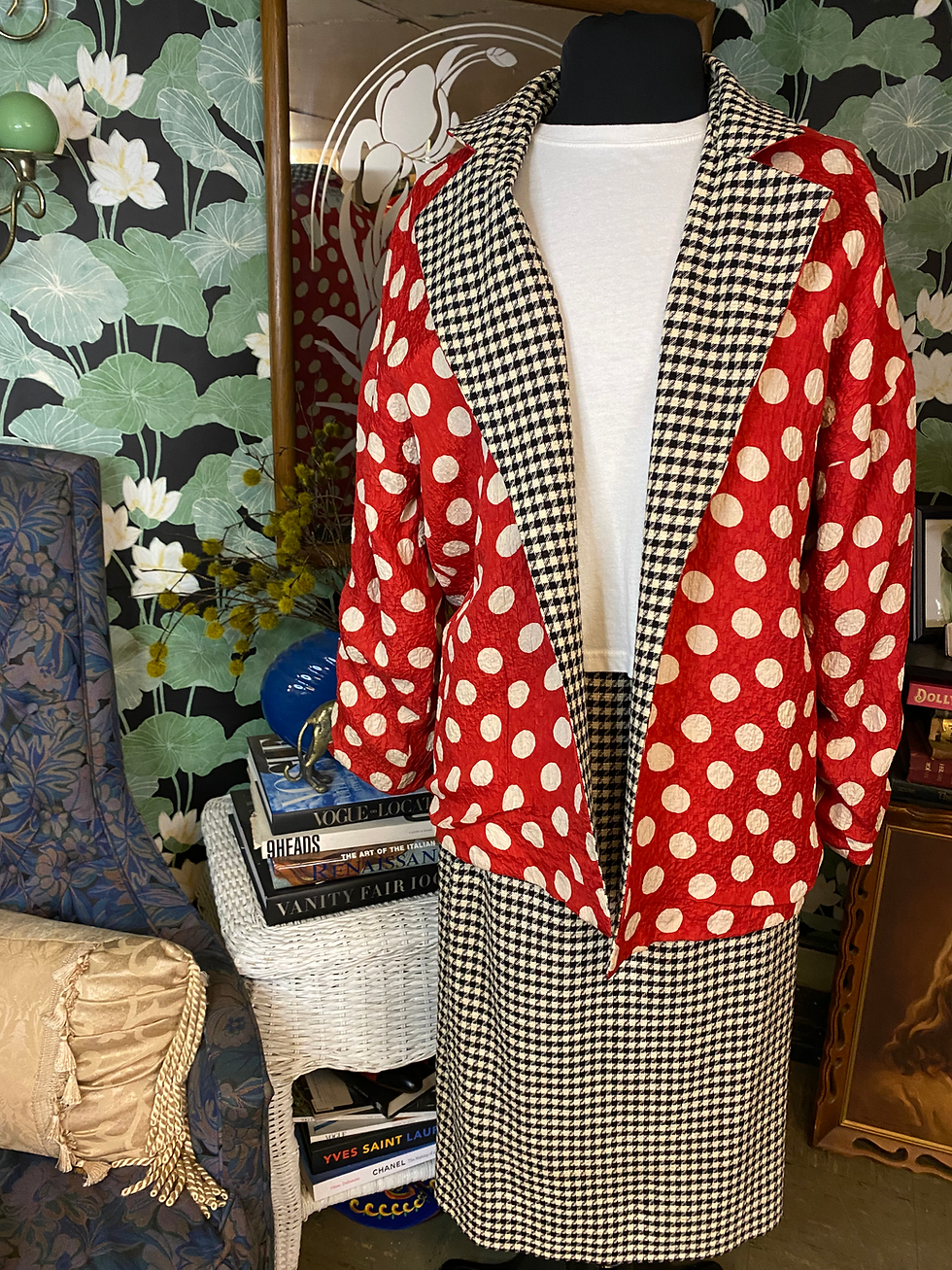 Thumbnail: Vintage houndstooth & polka dot suit