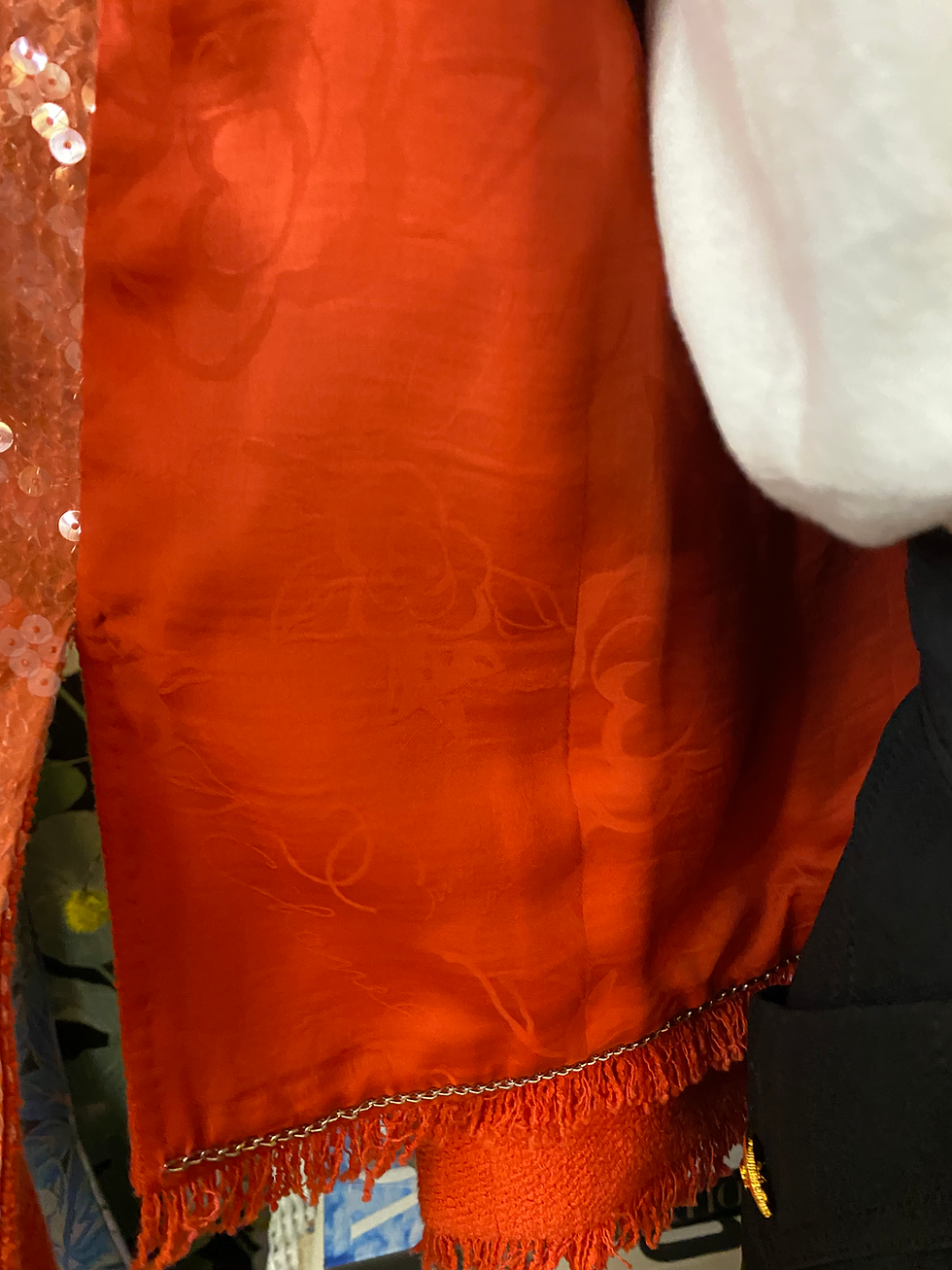 Thumbnail: Coral sequin embellished blazer/evening jacket