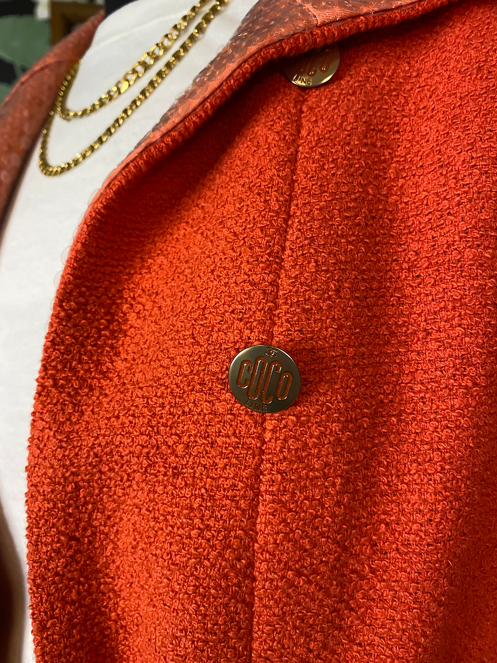 Thumbnail: Coral sequin embellished blazer/evening jacket