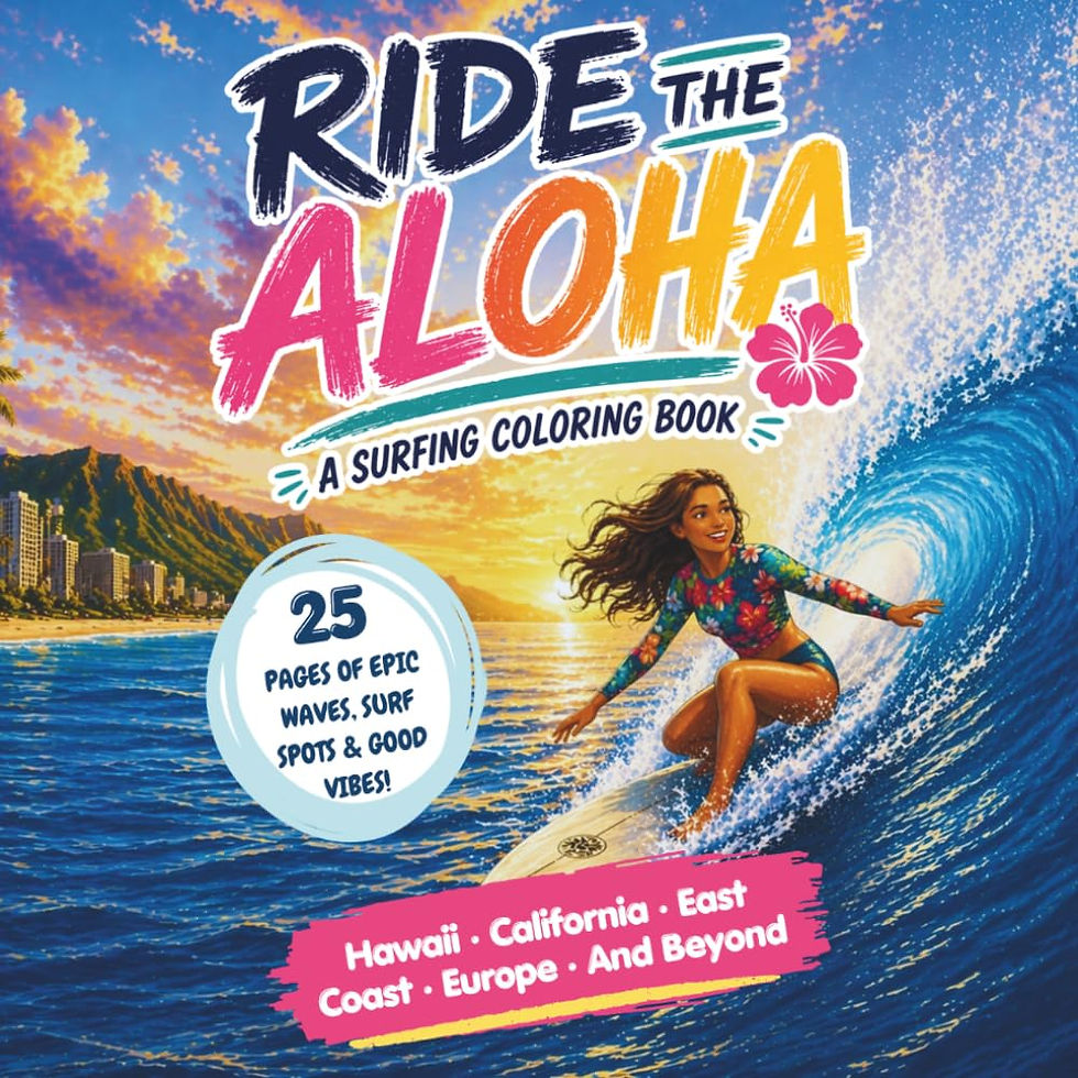 Ride the Aloha: A Surfing Educational Children's Book cover.