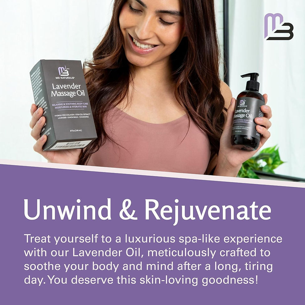 Thumbnail: M3 Naturals Lavender Massage Oil with Collagen and Stem Cells