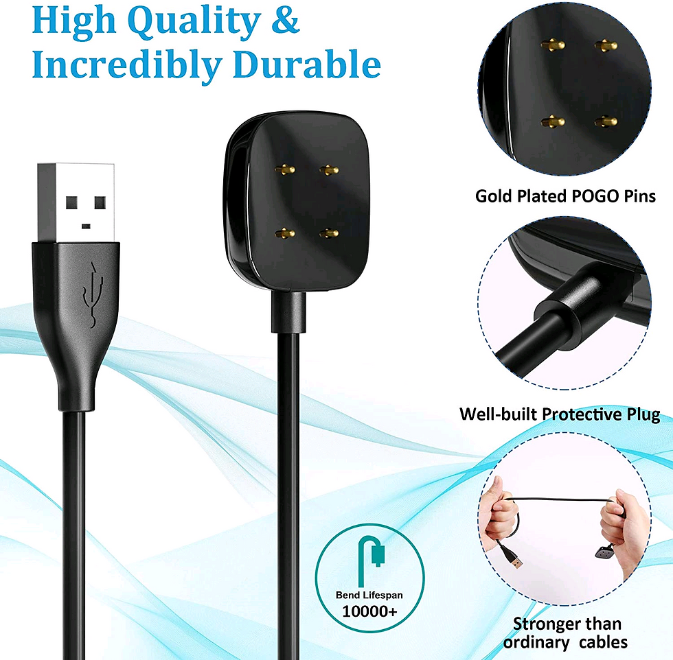 Thumbnail: Wireless Charger For Fitbit Sense Versa 3 4 Watch USB Fast Charging Dock Cable