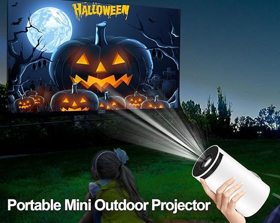 Thumbnail: Mini Projector 4K 1080P Support, Portable Projector WiFi6 BT 5.0 Android 11, Sma