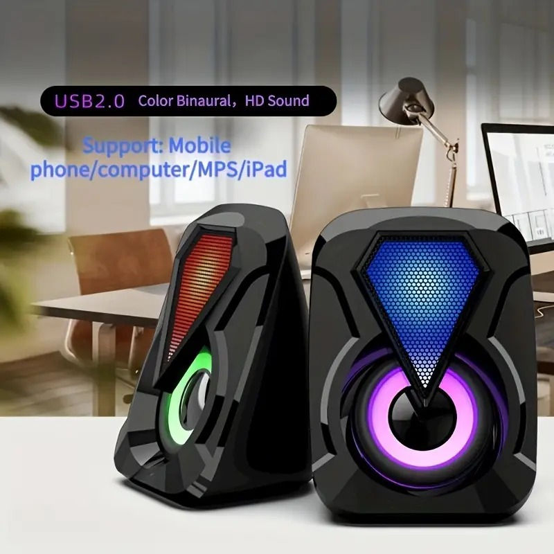 Thumbnail: Compact 3W Stereo USB Computer Speakers with Bass