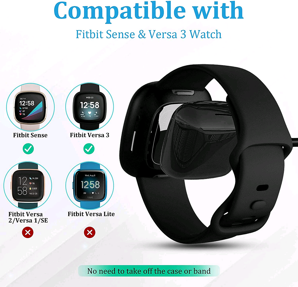 Thumbnail: Wireless Charger For Fitbit Sense Versa 3 4 Watch USB Fast Charging Dock Cable