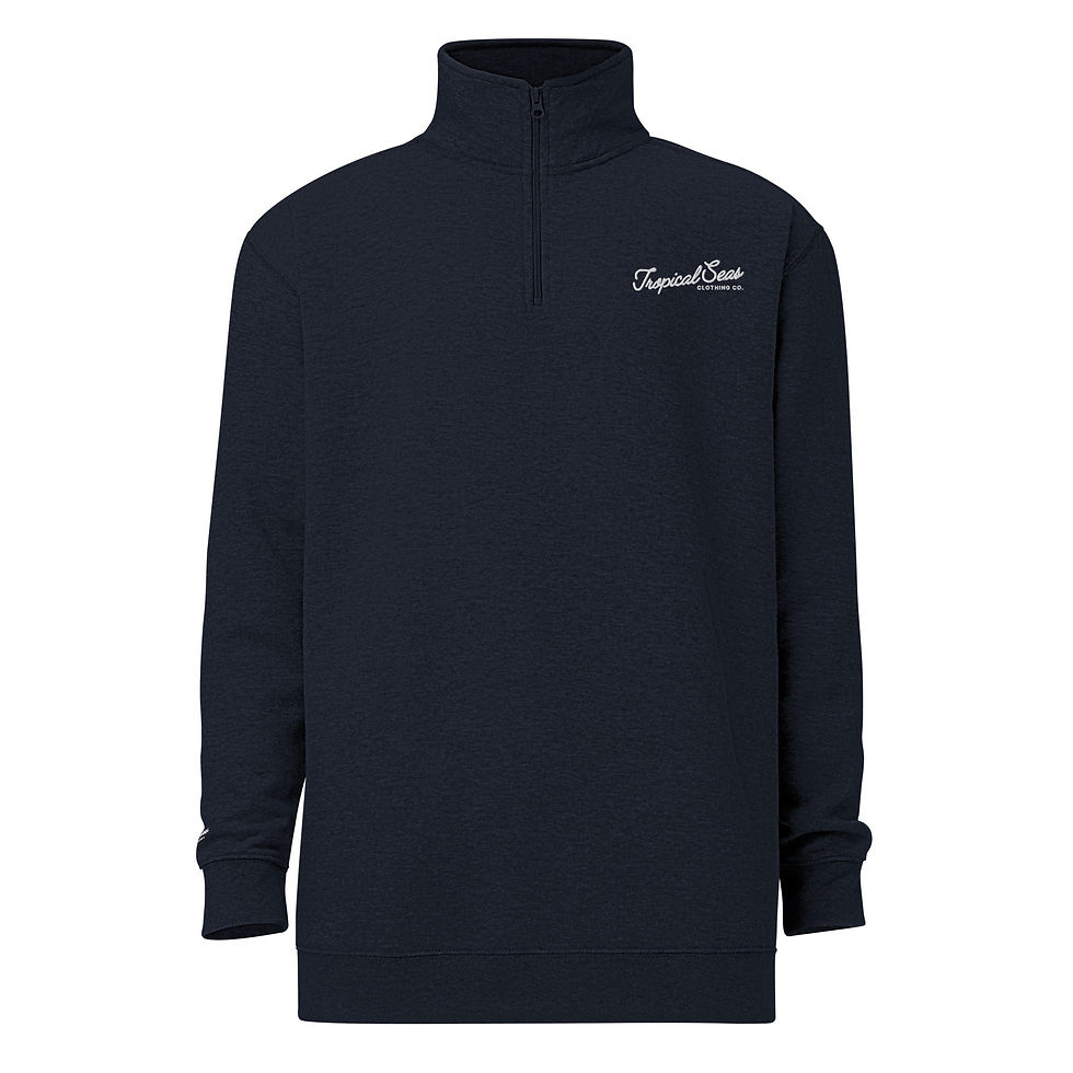 Thumbnail: Tropical Seas Quarter Zip fleece pullover