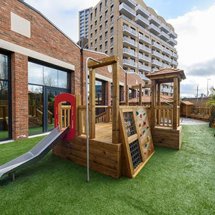Outdoor play equipment featuring slide artificial lawn