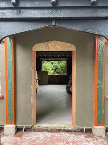 Construction of a porch or house extension