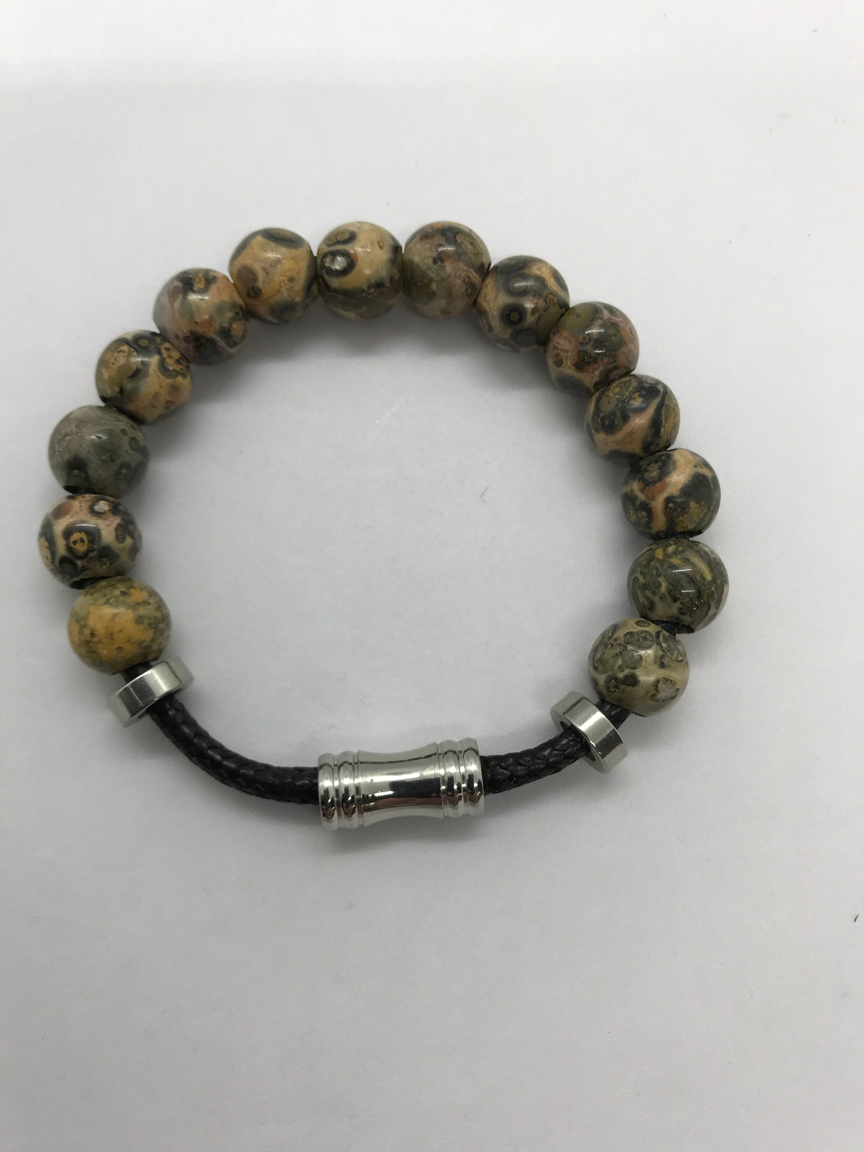 Womens Leopard Skin Jasper Bracelet