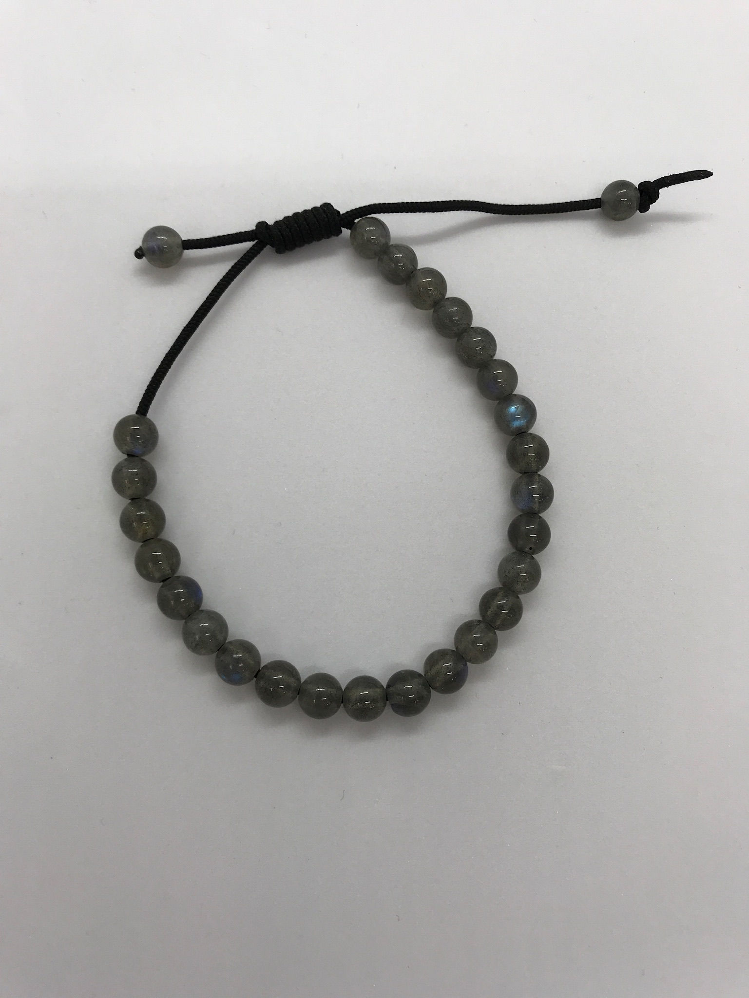 Unisex Black Labadorite Blue Flash Bracelet