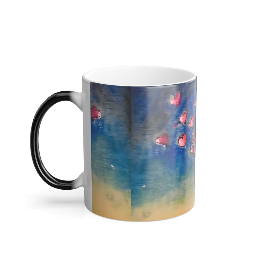 Thumbnail: Color Morphing Mug - Sending Love Painting by Lorri