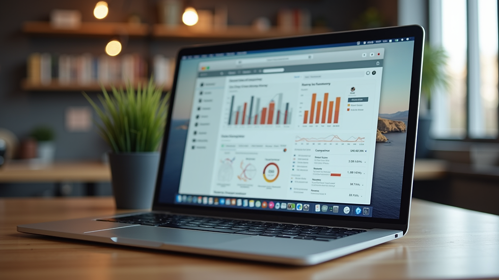 Eye-level view of a laptop displaying an online course dashboard