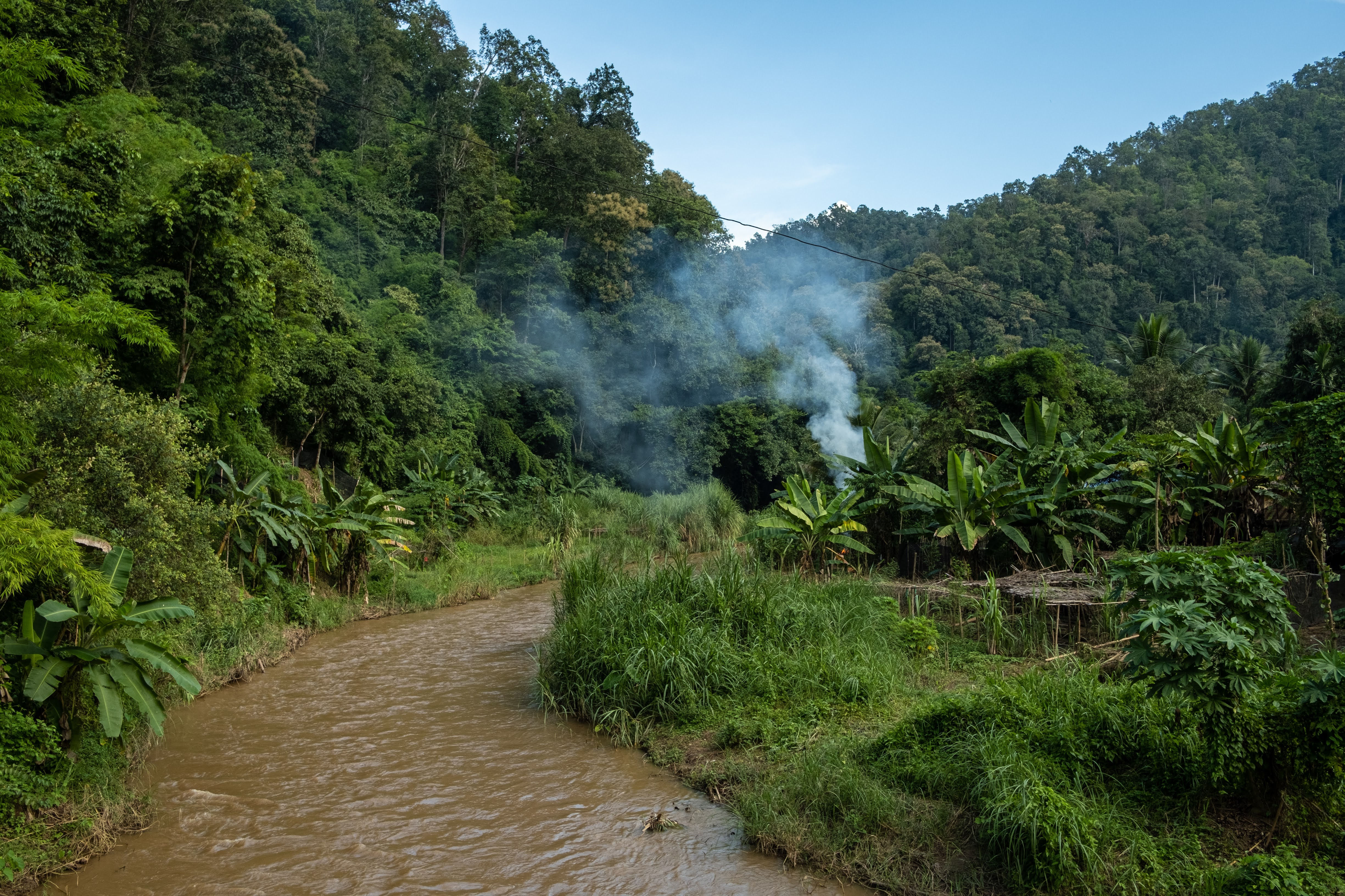Framed Print - Ban Mae Surin View Over the River