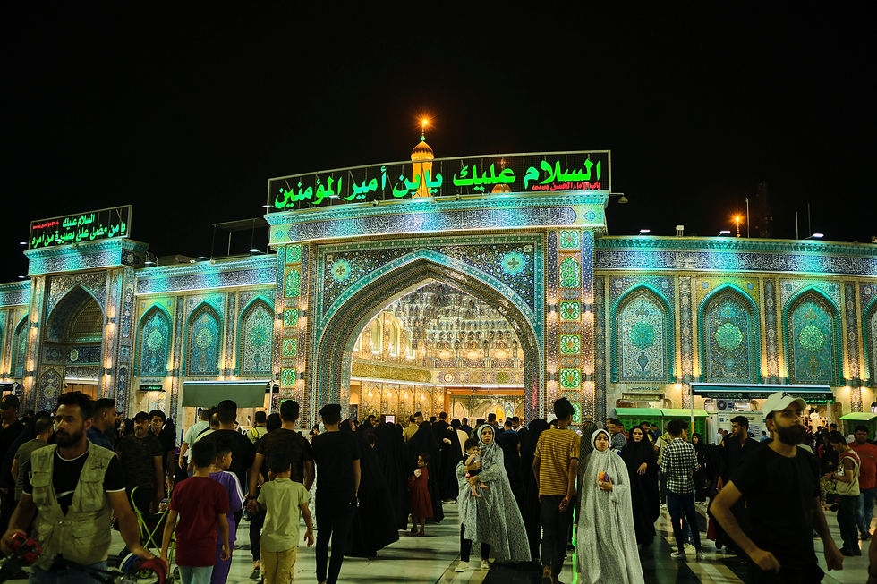 Holy Shrine of Al-Abbas in Karbala, Iraq at night