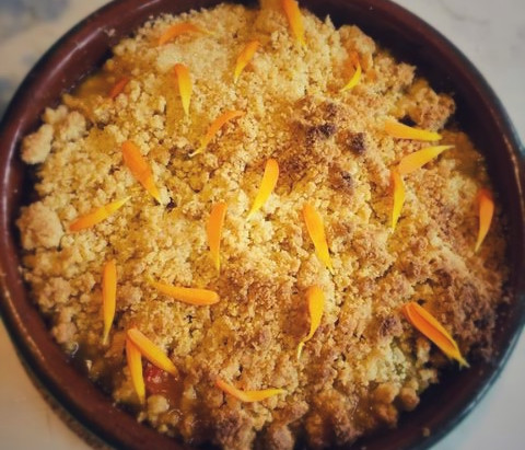Claudia Huckle’s Orange & Rhubarb Crumble