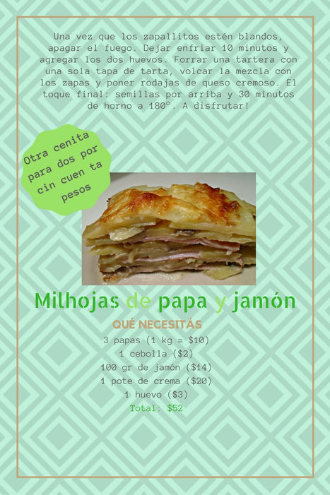 Milhojas de papa y jamón