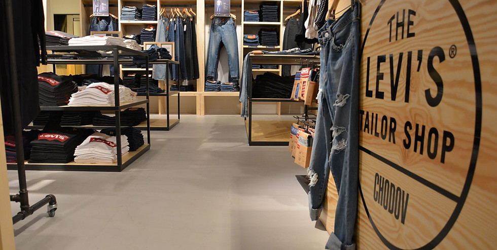 Bautech Flooring UK,Polished Concrete Floor in Levi`s shop,Installation microcement floor finish,Microcement Supplier in UK,