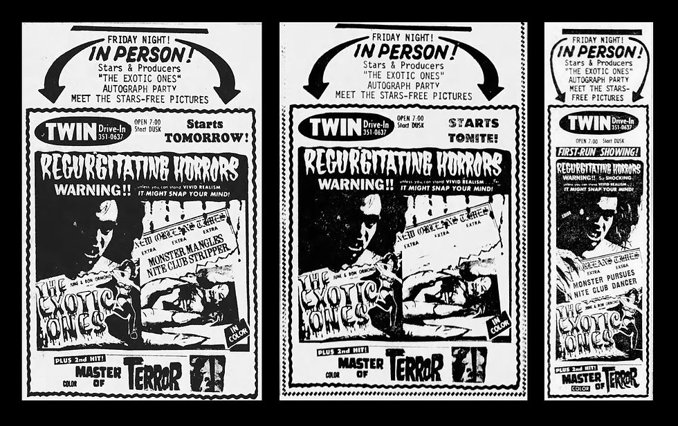 Regurgitating horrors The Ormonds The Exotic Ones Donna Raye Cincinnati
