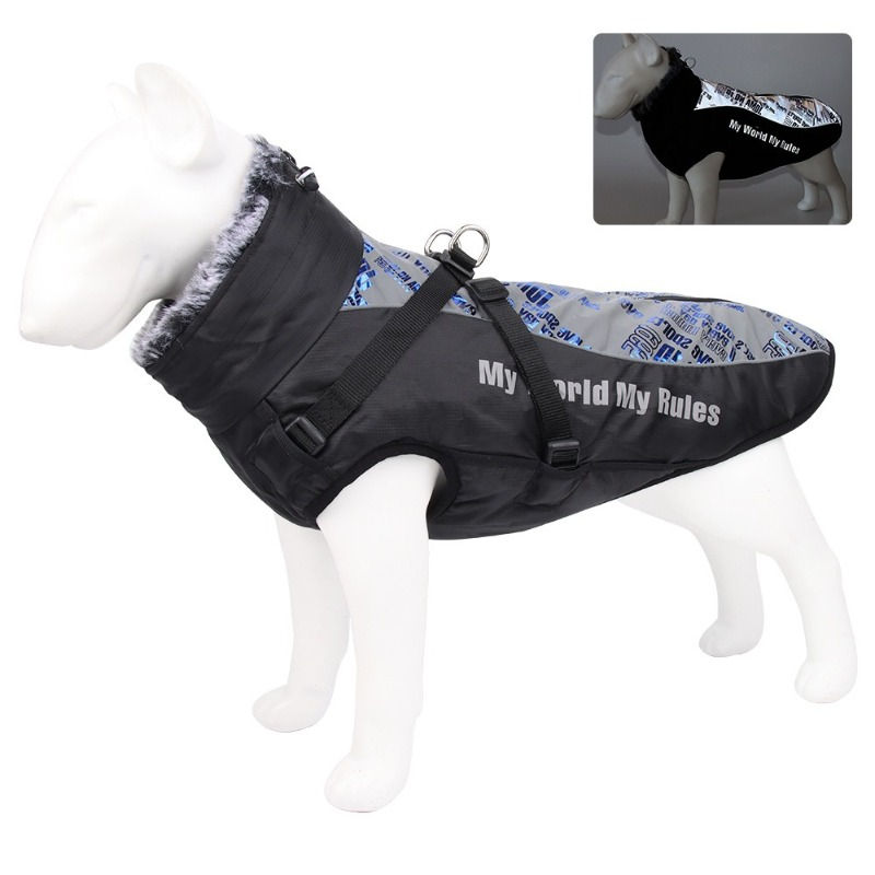Thumbnail: Winter Jacket Reflective Dog Coats Warm Vest Harness with Fleece LinedPCBL22001