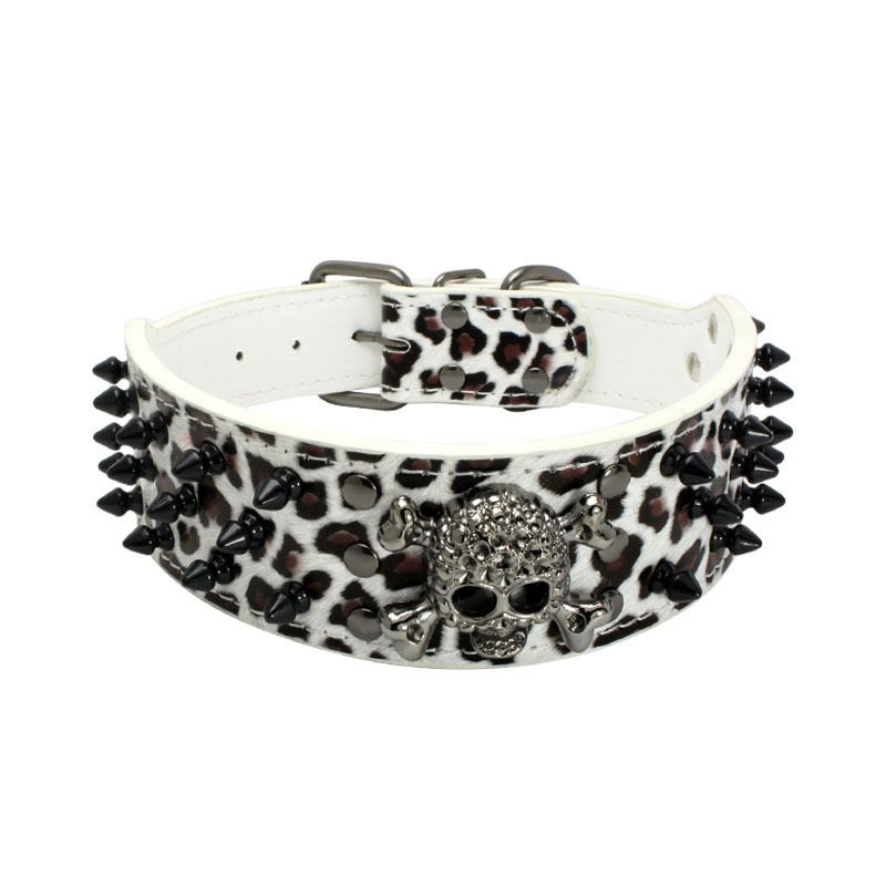 Thumbnail: Skull Spiked Anti-bited PU Leather Dog Collar DCWN22004