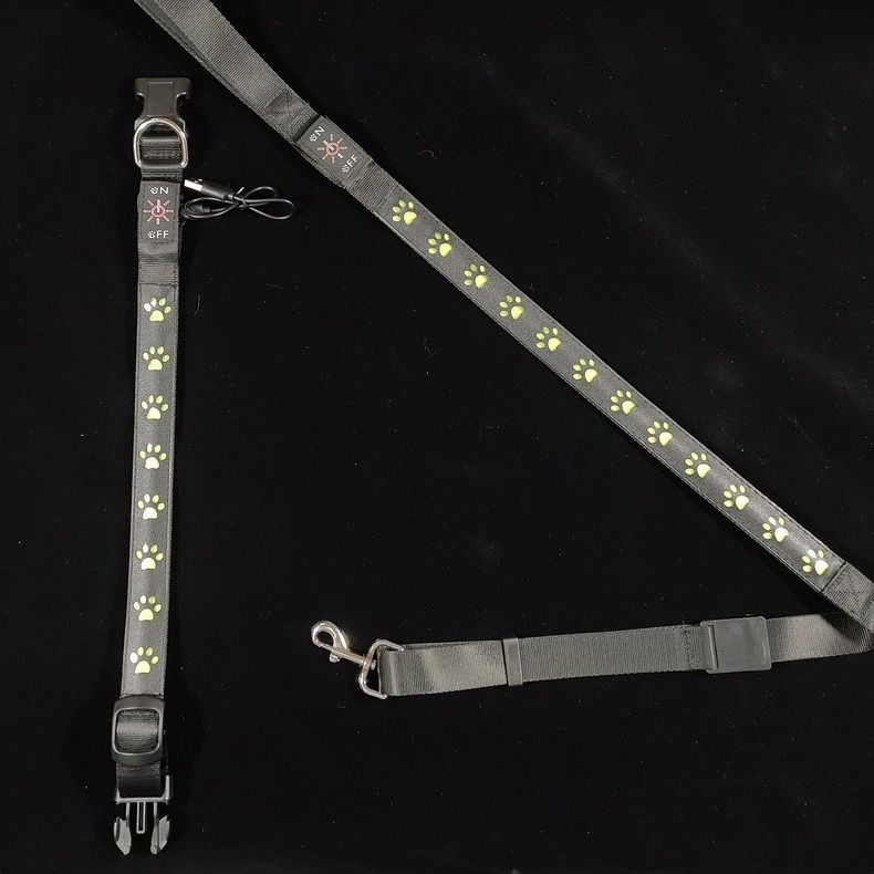Thumbnail: Shiningme Cute USB Rechargeable LED Light Nylon Dog Collar