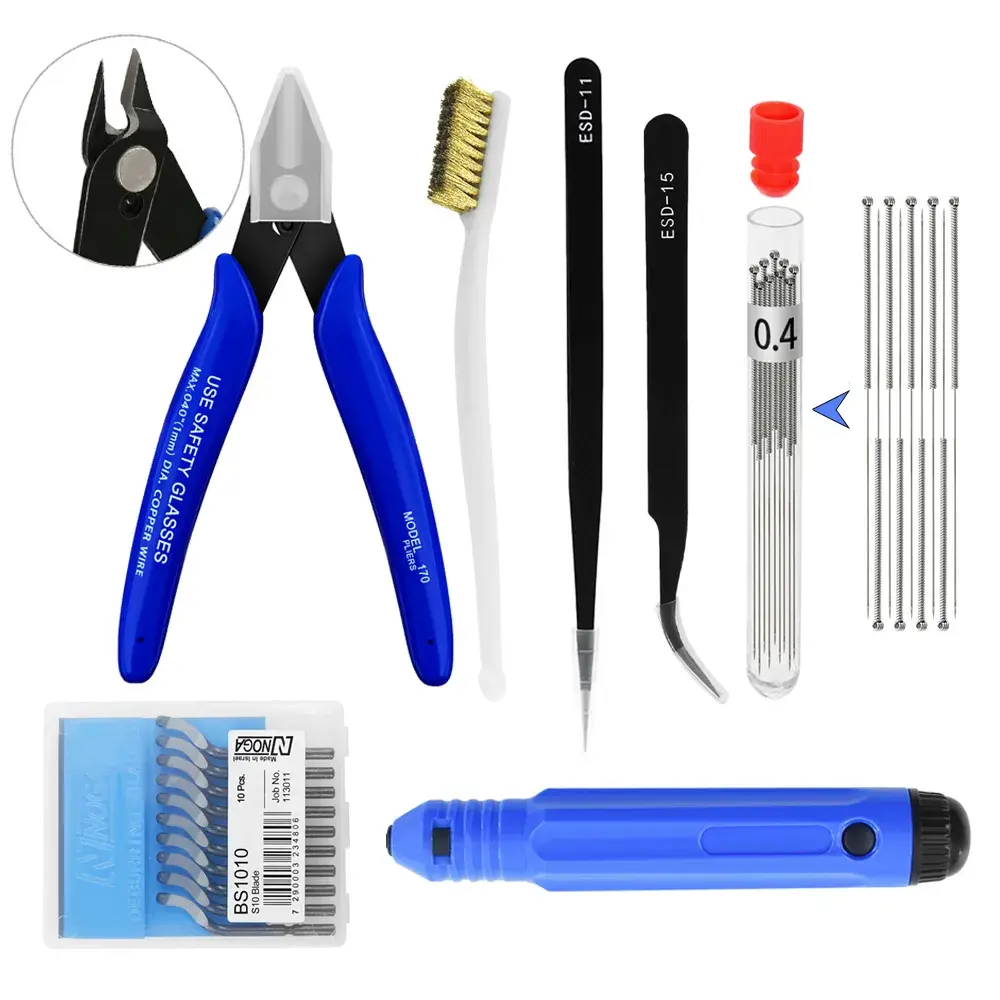3D Printer Tool Kit Trimming Knife Scraper Cleaning Needle Tweezers Pliers Scrap