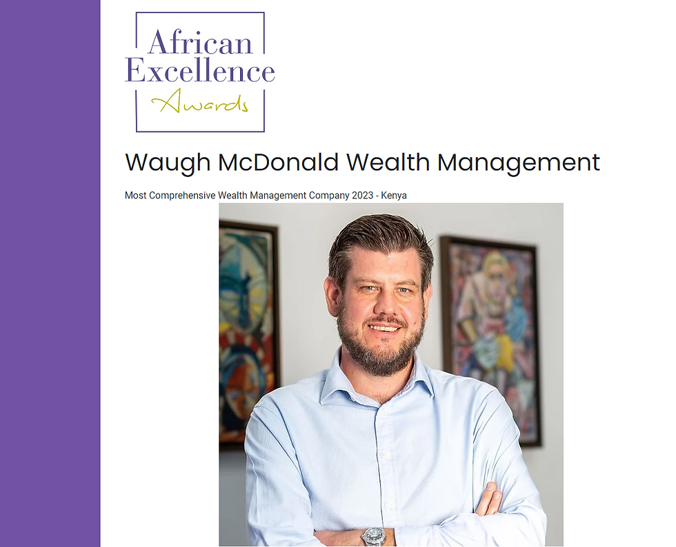 Celebrating Excellence - Most Comprehensive Wealth Management Company 2023 in Kenya by MEA Markets