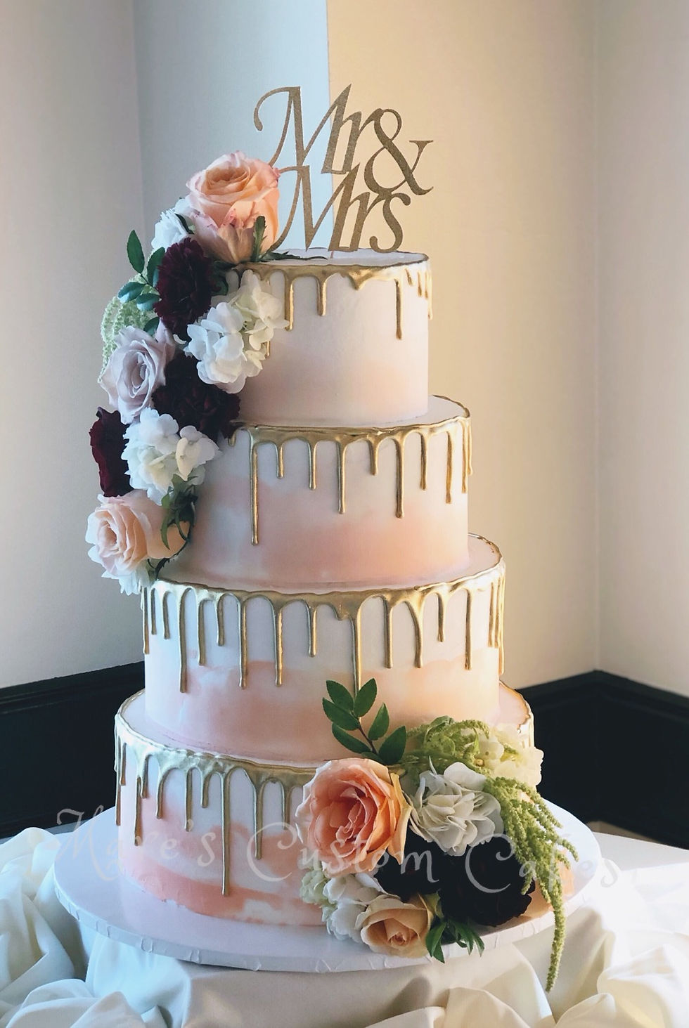 Gold drip buttercream