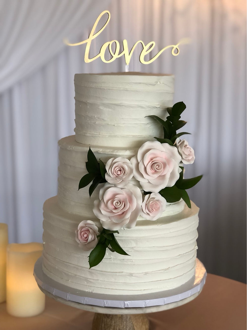 3 Tier rustic buttercream Serves 75