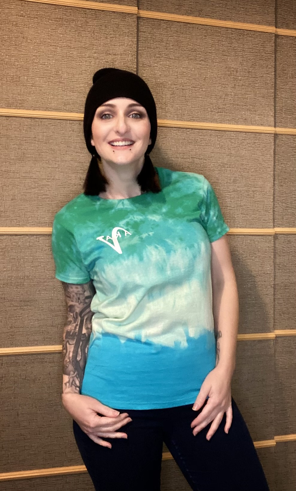 Thumbnail: Green faded blue - Ladies Size S