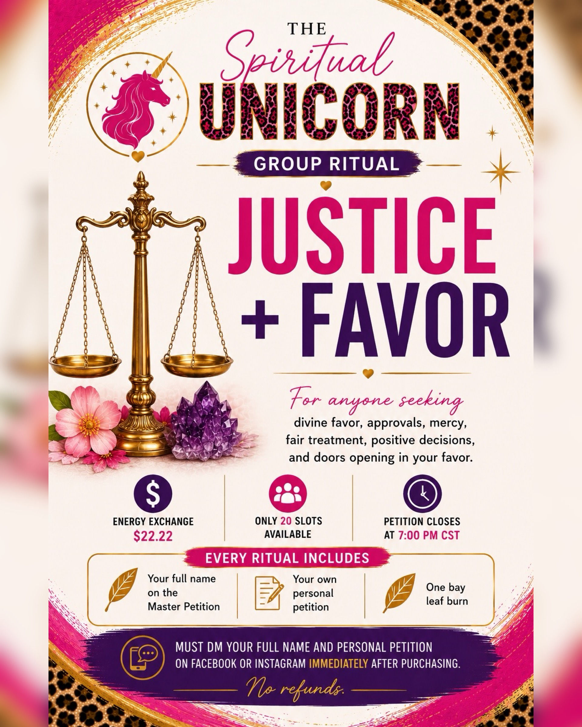 Justice + Favor ⚖️✨ (Group Ritual) • (Monday: 7/20/26)